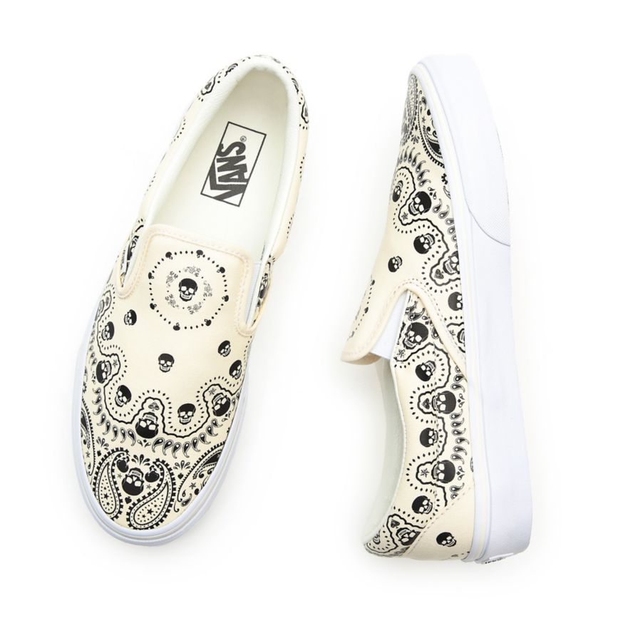 Vans Bandana Classic Slip-On Shoes White | VN823A6CR02