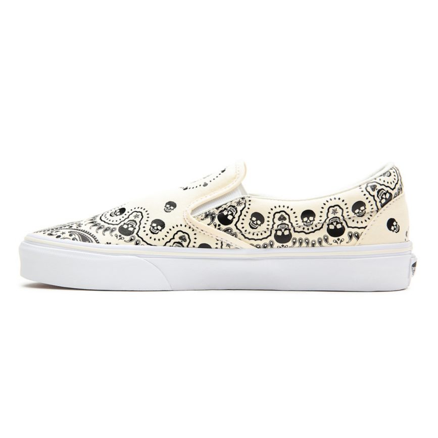 Vans Bandana Classic Slip-On Shoes White | VN823A6CR02