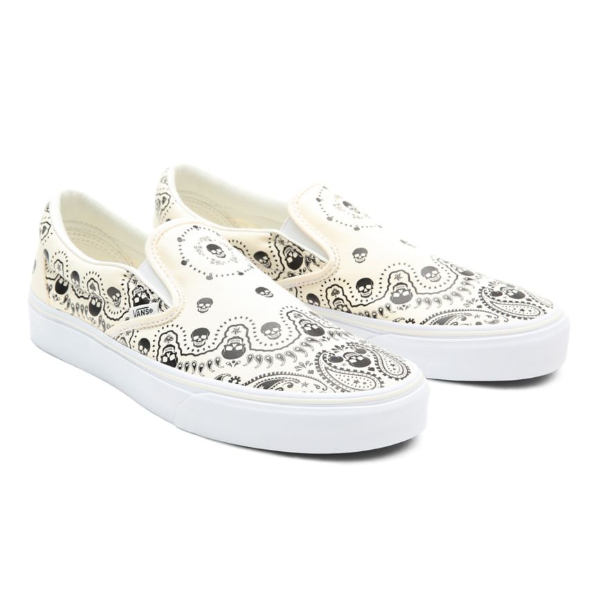 Vans Bandana Classic Slip-On Shoes White | VN823A6CR02