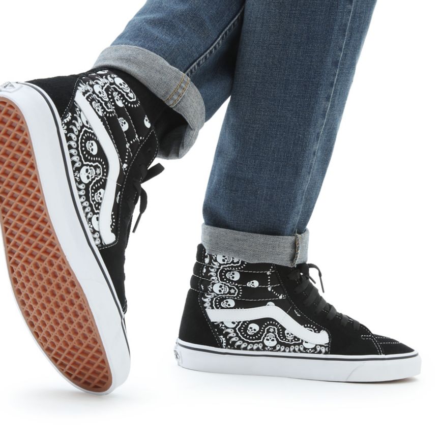 Vans Bandana SK8-Hi Shoes Black | VN169N3NK82