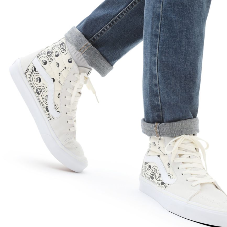 Vans Bandana SK8-Hi Shoes White | VN035B1HU61