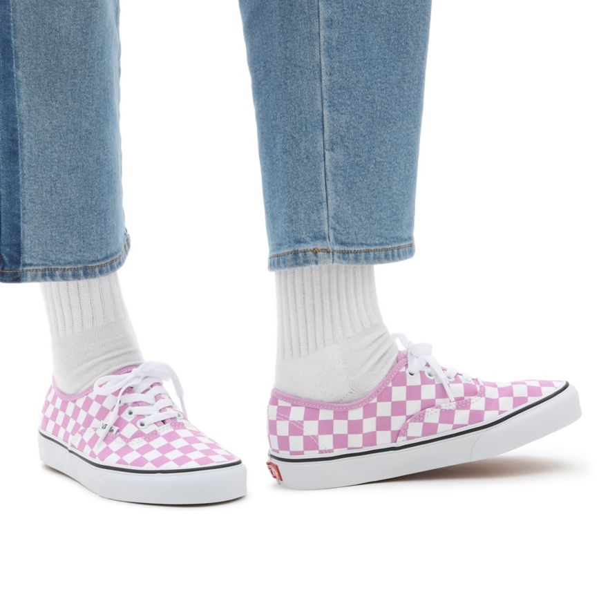 Vans Checkerboard Authentic Shoes Pink | VN045Q0AY74