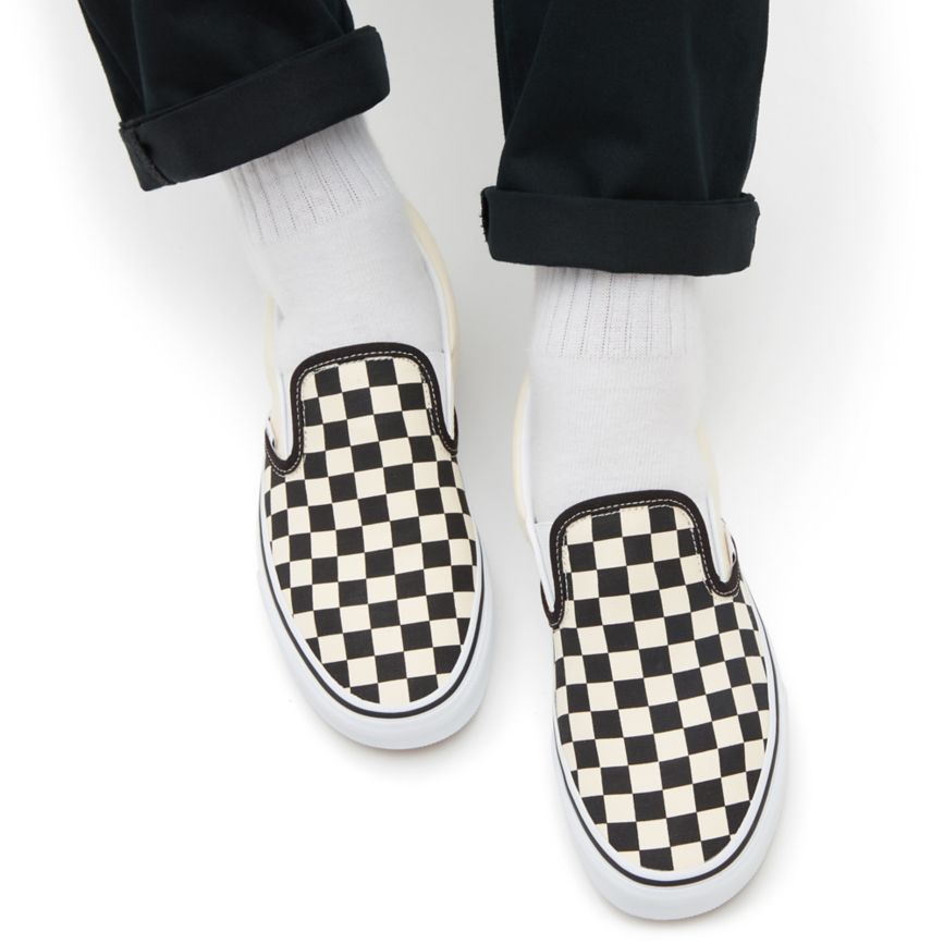 Vans Checkerboard Classic Slip-On Shoes Black | VN352F5YX83