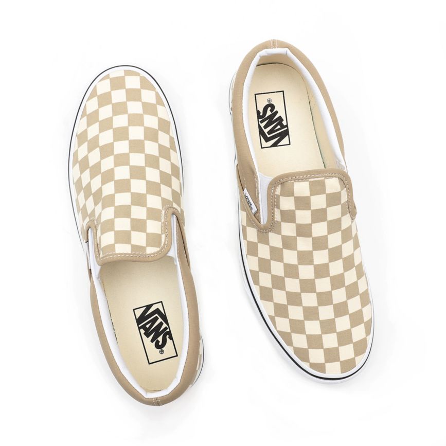 Vans Checkerboard Classic Slip-On Shoes Beige | VN389D8MS31