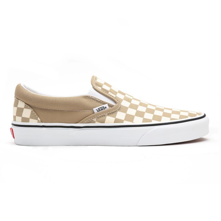 Vans Checkerboard Classic Slip-On Shoes Beige | VN389D8MS31