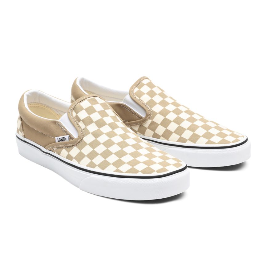 Vans Checkerboard Classic Slip-On Shoes Beige | VN389D8MS31