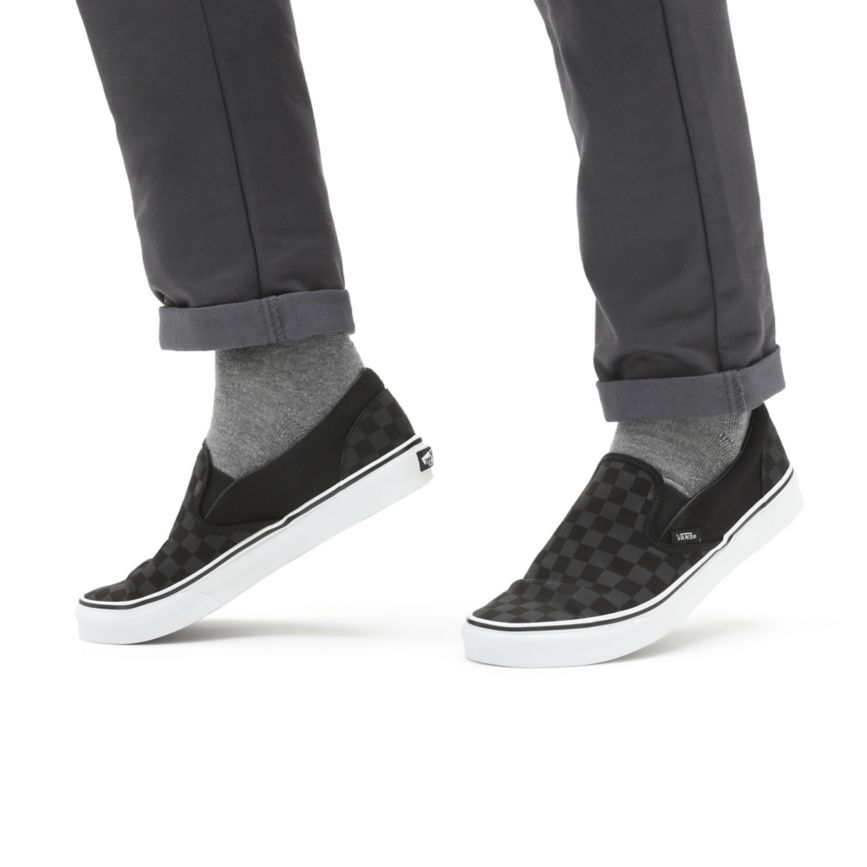 Vans Checkerboard Classic Slip-On Shoes Black | VN478X7UU25