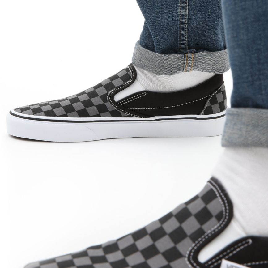 Vans Checkerboard Classic Slip-On Shoes Black | VN764R6VI46