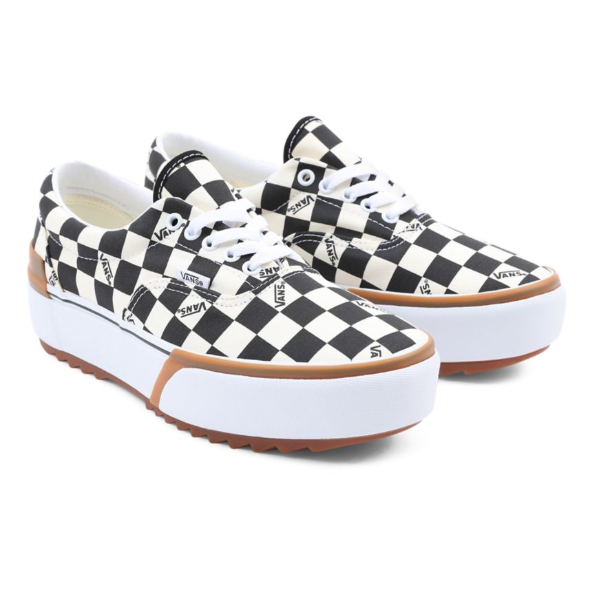 Vans Checkerboard Era Stacked Shoes Black | VN507E5UF24