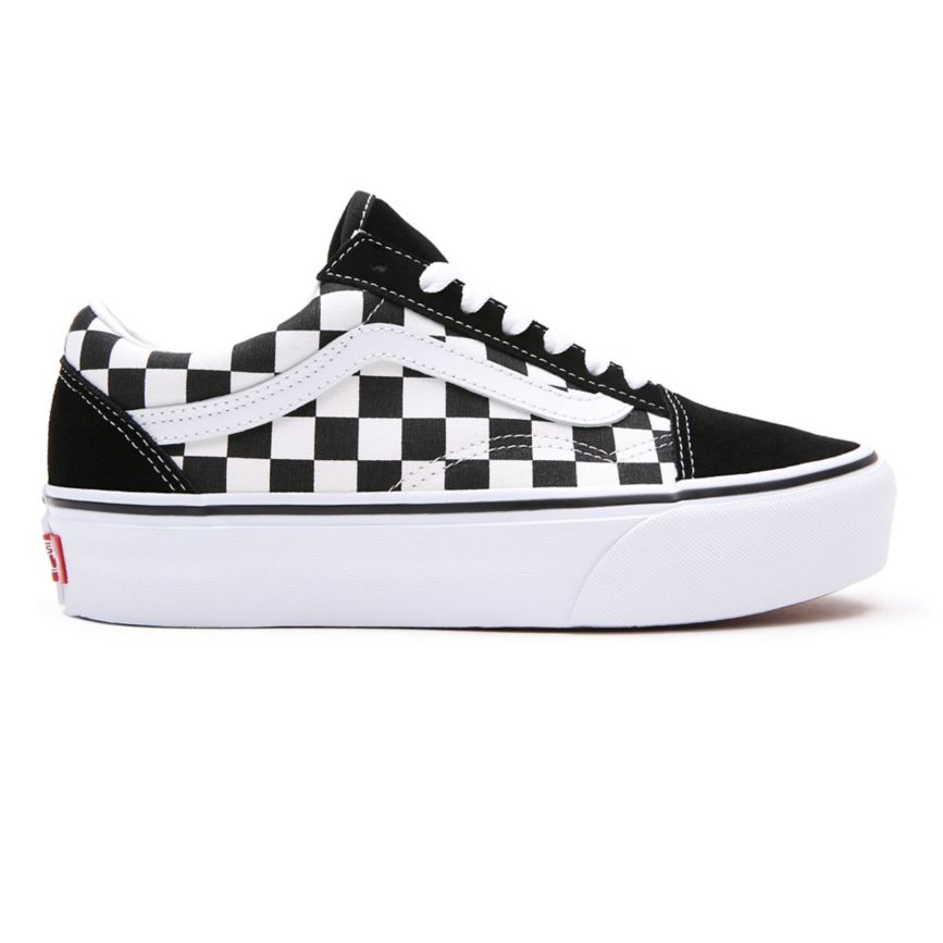 Vans Checkerboard Old Skool Platform Shoes Black | VN639N7AA96