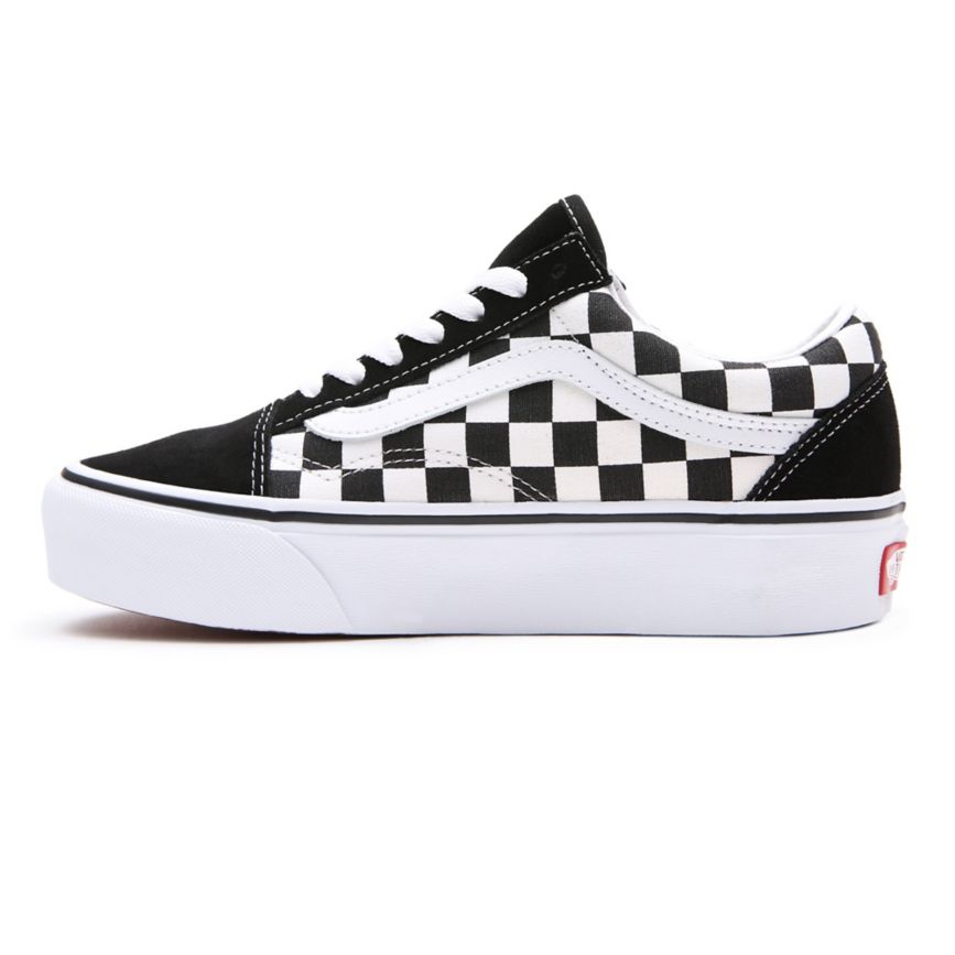 Vans Checkerboard Old Skool Platform Shoes Black | VN639N7AA96