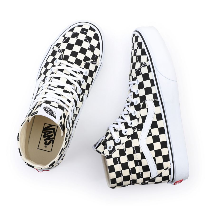 Vans Checkerboard Sk8-Hi Tapered Shoes Black | VN646B3FQ48