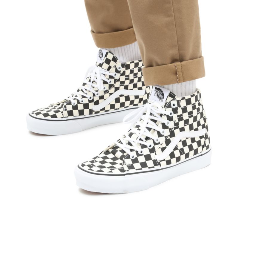 Vans Checkerboard Sk8-Hi Tapered Shoes Black | VN646B3FQ48