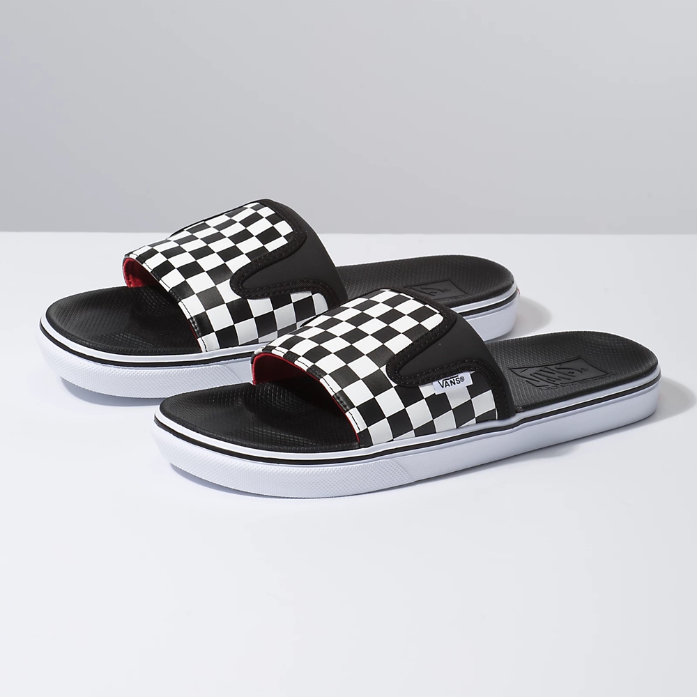 Vans Checkerboard Ultracush Slide-On Black | VN154U2BJ47