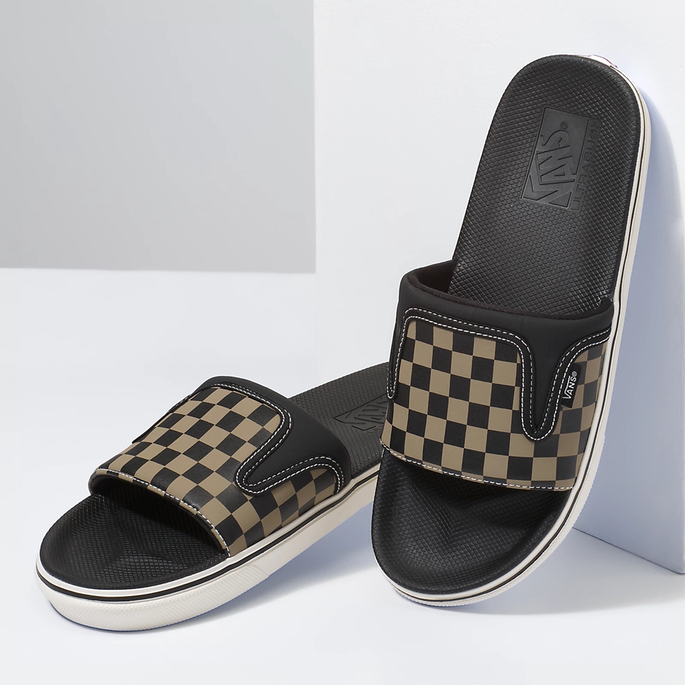 Vans Checkerboard Ultracush Slide-On Black | VN661I4MW18