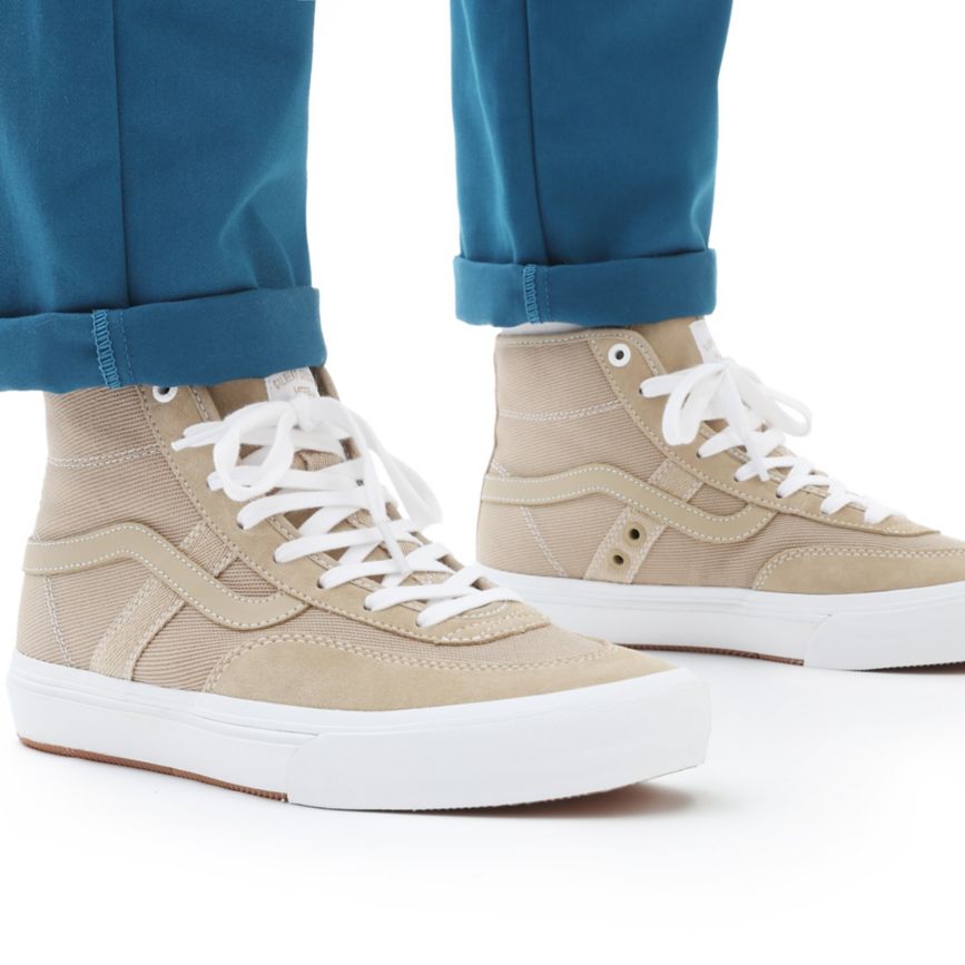 Vans Crockett High Pro Shoes Beige | VN038J4ZM00