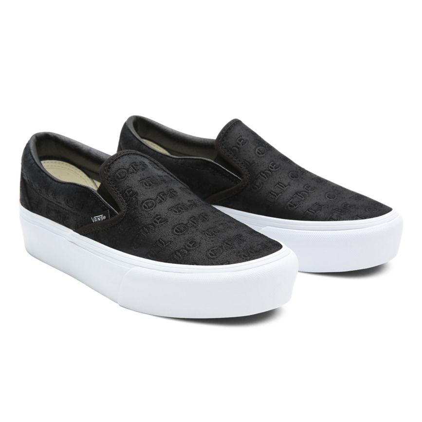 Vans Deboss OTW Classic Slip-On Platform Shoes Black | VN469J5CC33