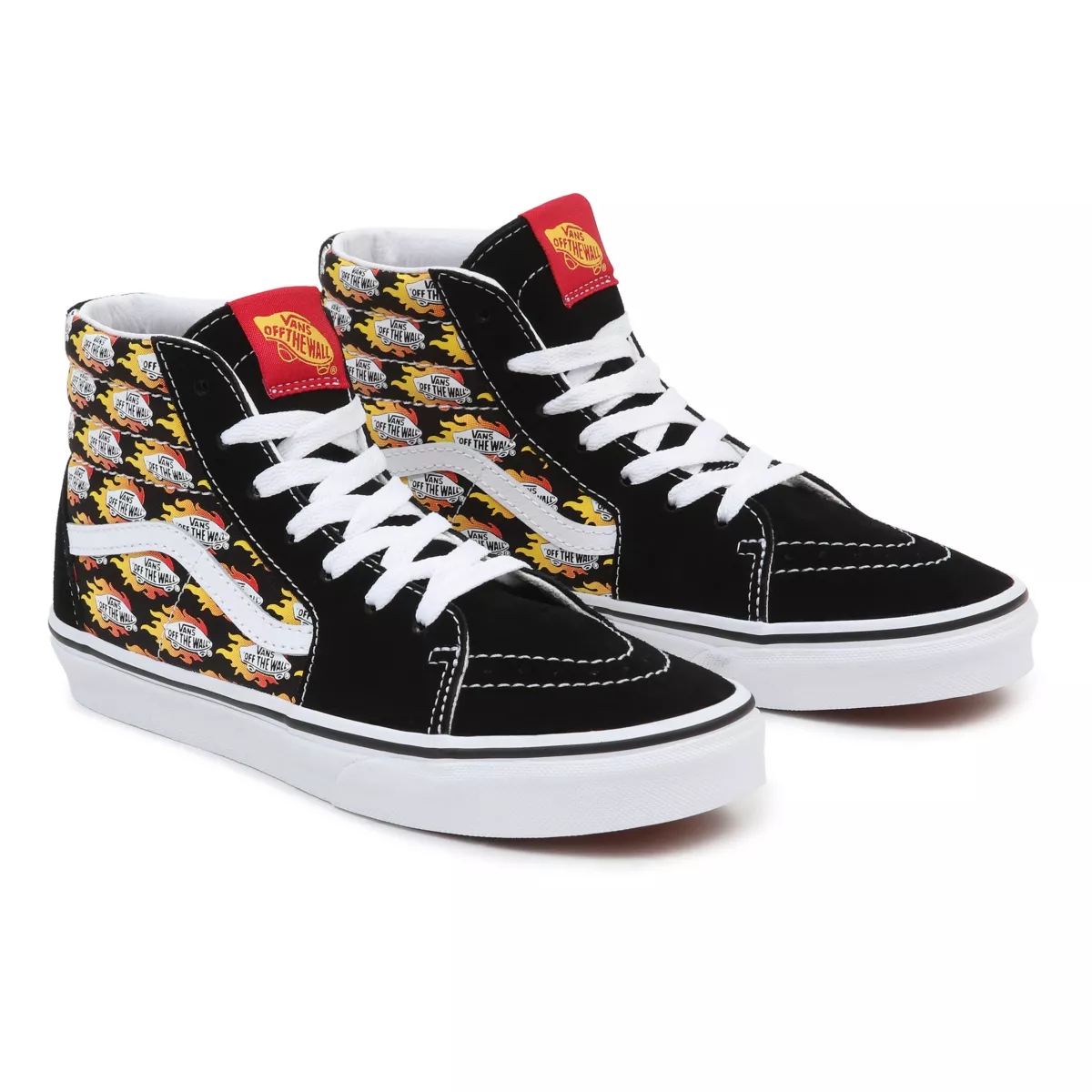 Vans Flame Logo Repeat Sk8-Hi Shoes Black | VN268Q3VB65