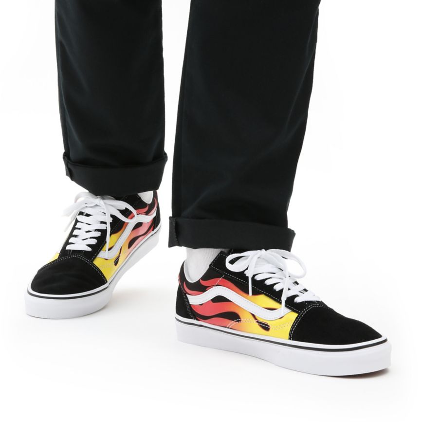 Vans Flame Old Skool Shoes Black | VN641F5RZ12