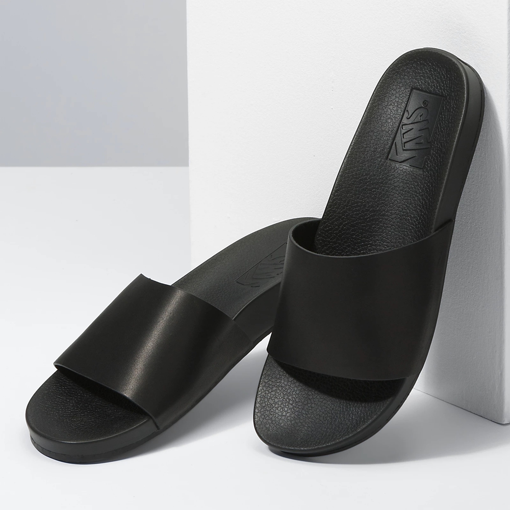 Vans Leather Decon Slide Black | VN066E2YI73