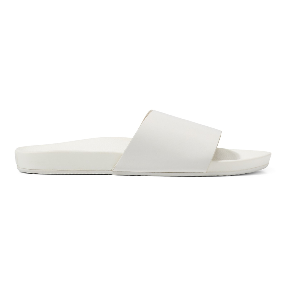 Vans Leather Decon Slide White | VN732X0HF04