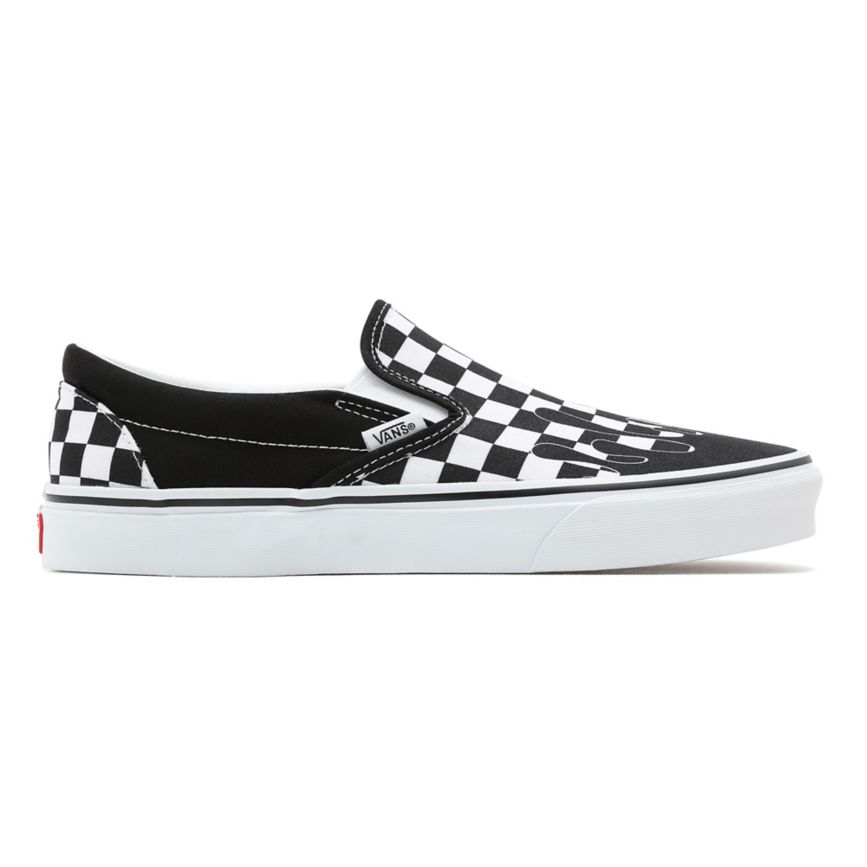 Vans Paint Drip Checkerboard Classic Slip-On Shoes Black | VN321Z5YL92