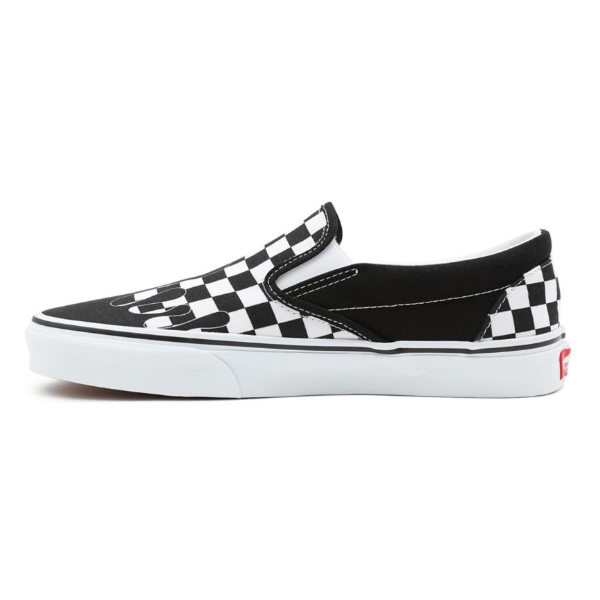 Vans Paint Drip Checkerboard Classic Slip-On Shoes Black | VN321Z5YL92