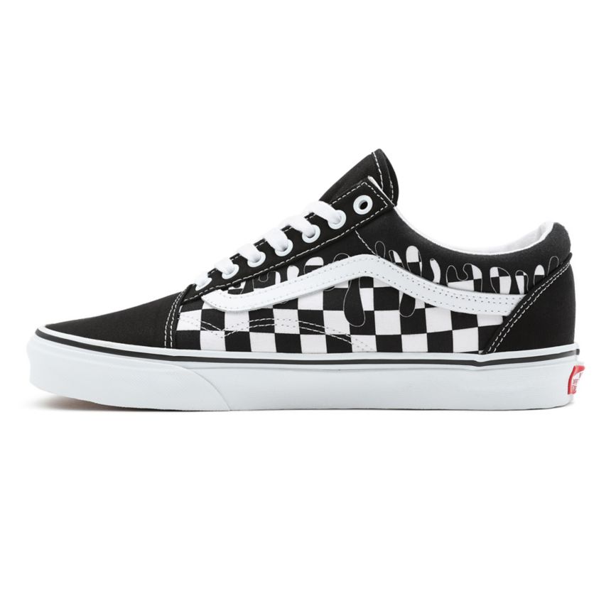 Vans Paint Drip Checkerboard Old Skool Shoes Black | VN684G7TF41