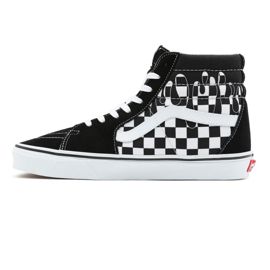 Vans Paint Drip Checkerboard Sk8-Hi Shoes Black | VN013W9GG55