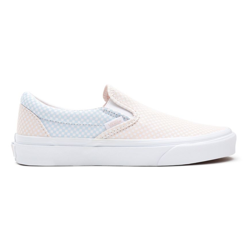 Vans Pastel Checkerboard Classic Slip-On Shoes White | VN856G1OI65