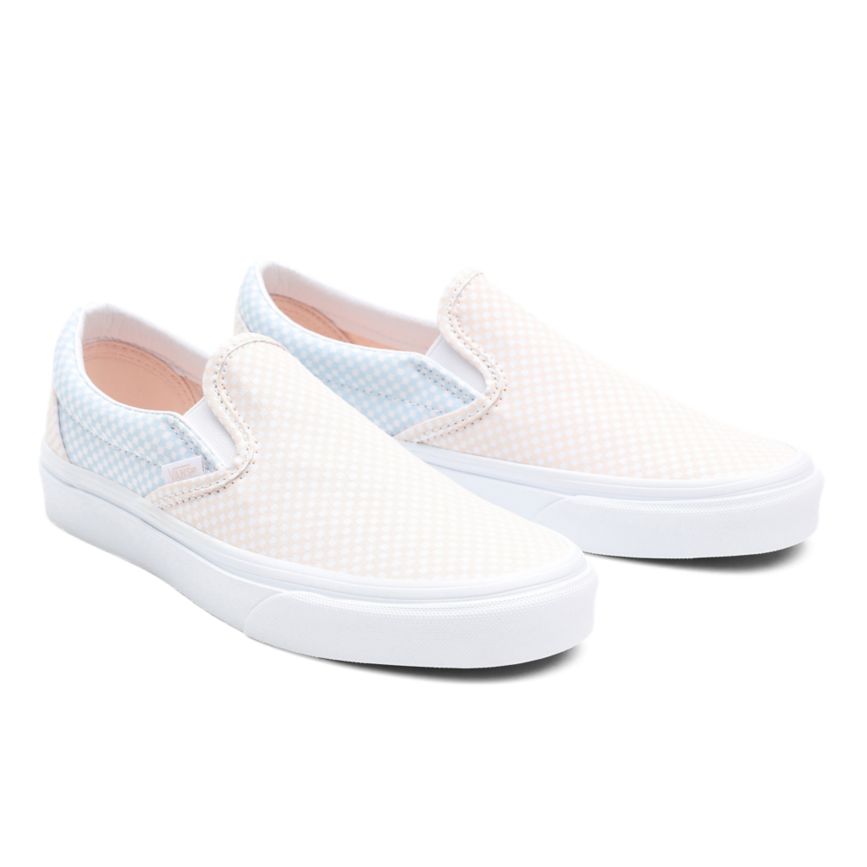 Vans Pastel Checkerboard Classic Slip-On Shoes White | VN856G1OI65