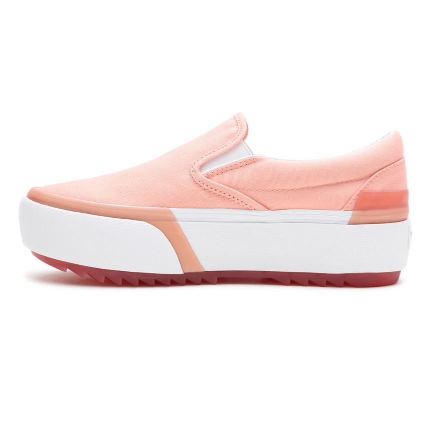 Vans Pastel Classic Slip-On Stacked Shoes Pink | VN695D4CI22