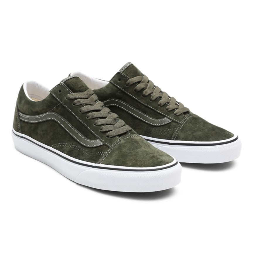 Vans Pig Suede Old Skool Shoes Olive | VN332B7HJ28