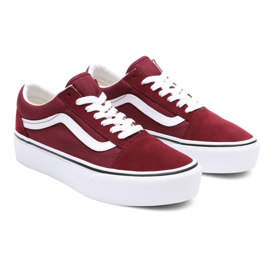 Vans Platform Old Skool Shoes Burgundy | VN590E0AV76