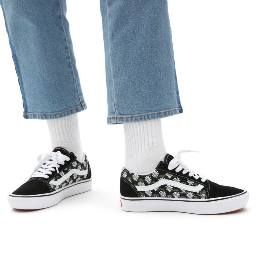 Vans Scribble Flower ComfyCush Old Skool Shoes Black | VN441O8KZ66