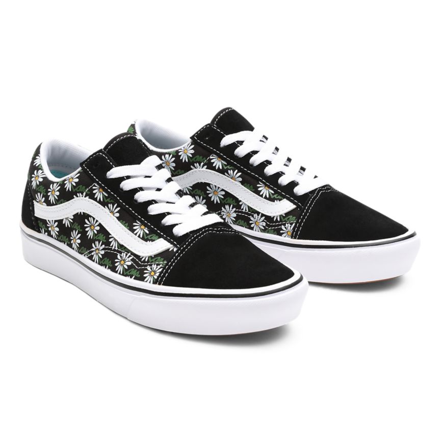 Vans Scribble Flower ComfyCush Old Skool Shoes Black | VN441O8KZ66