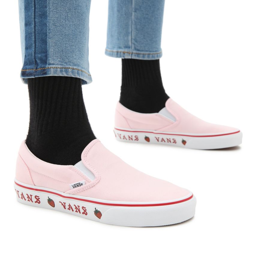 Vans Sidewall Print Classic Slip-On Shoes Pink | VN951S1SL18