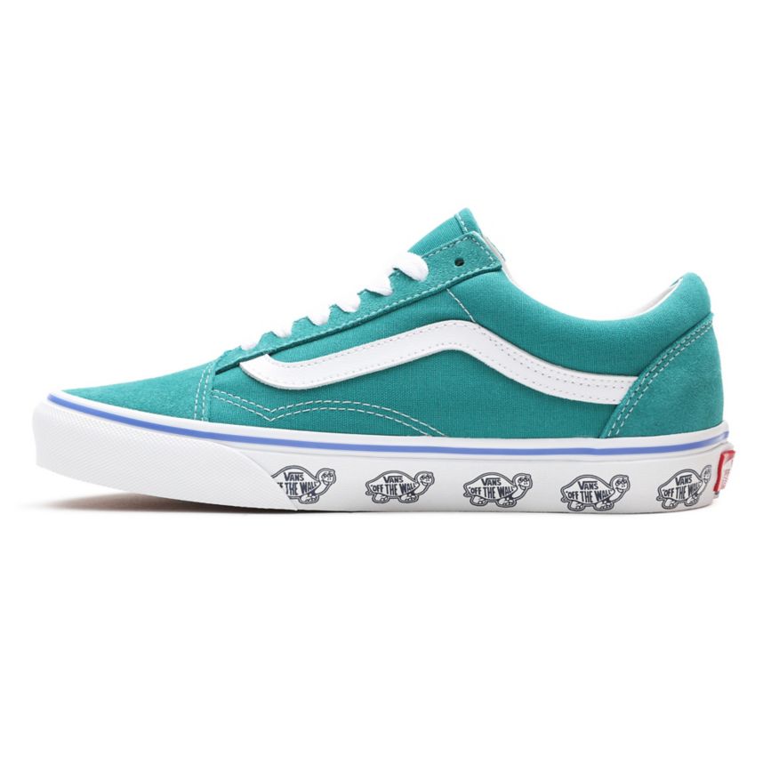 Vans Sidewall Print Old Skool Shoes Turquoise | VN539V0VR64