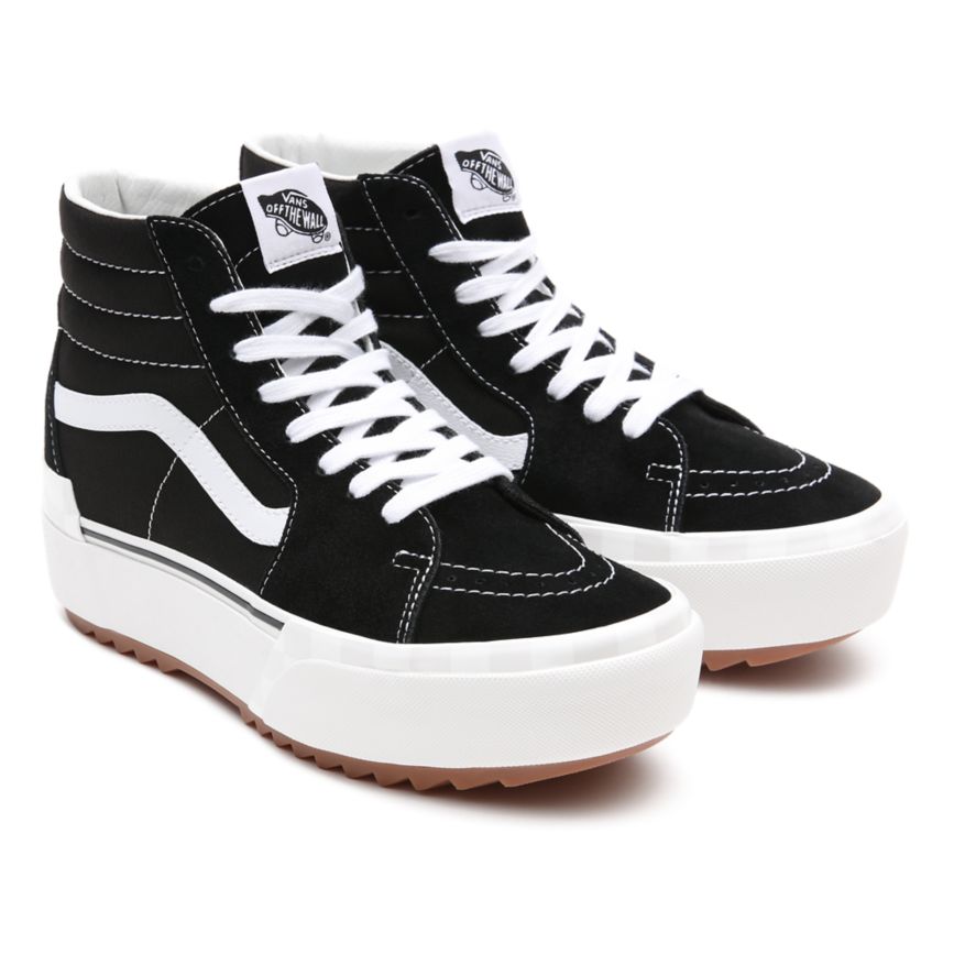 Vans Suede Canvas Sk8-Hi Stacked Shoes Black | VN938I0MN81