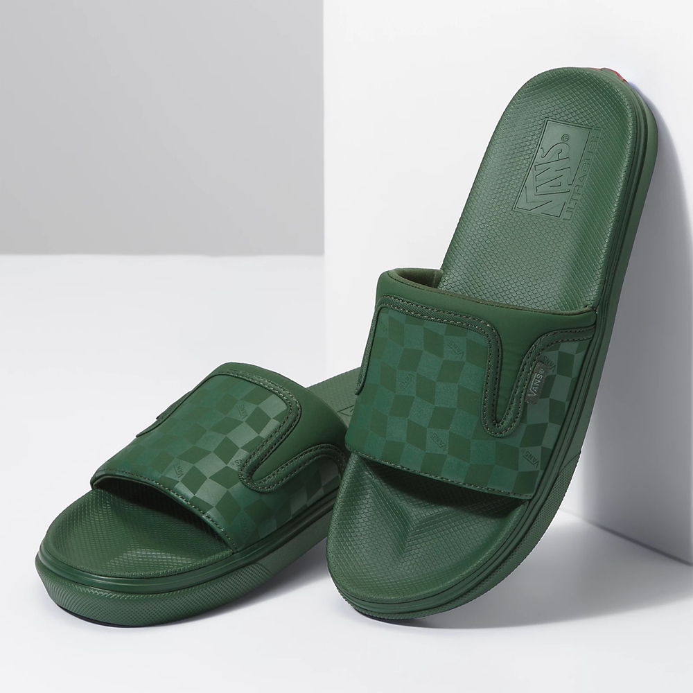 Vans UltraCush Slide-On Dark Green | VN004N8MD62