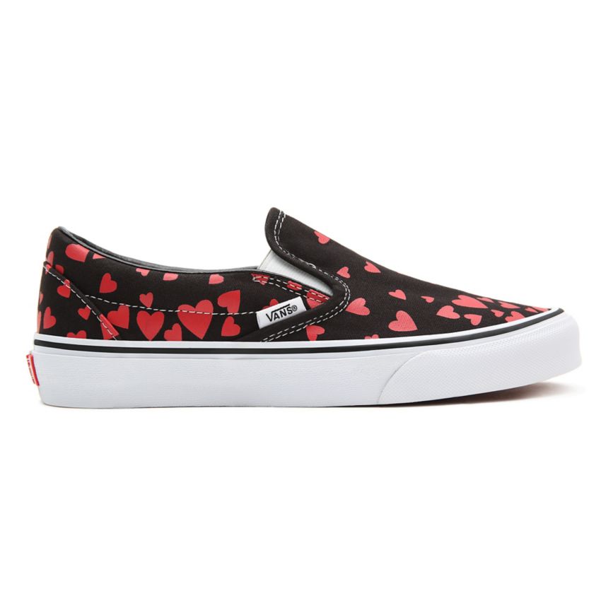 Vans Valentines Hearts Classic Slip-On Shoes Black | VN194I5QF42