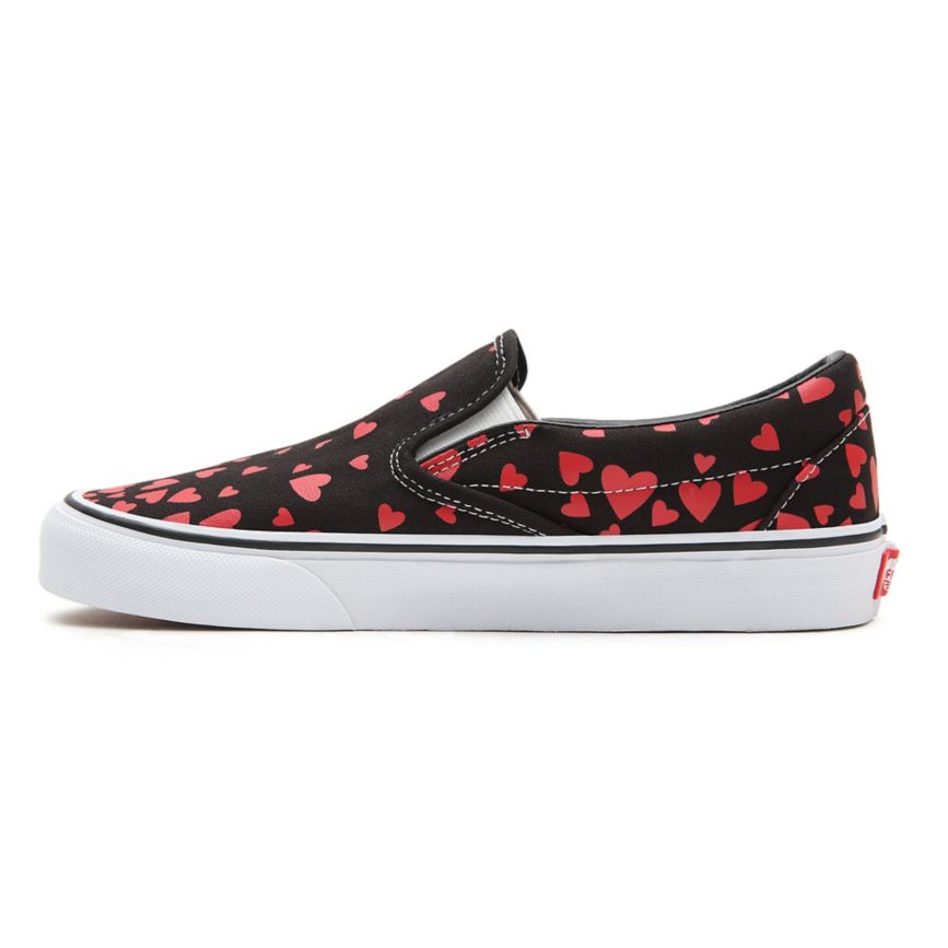 Vans Valentines Hearts Classic Slip-On Shoes Black | VN194I5QF42