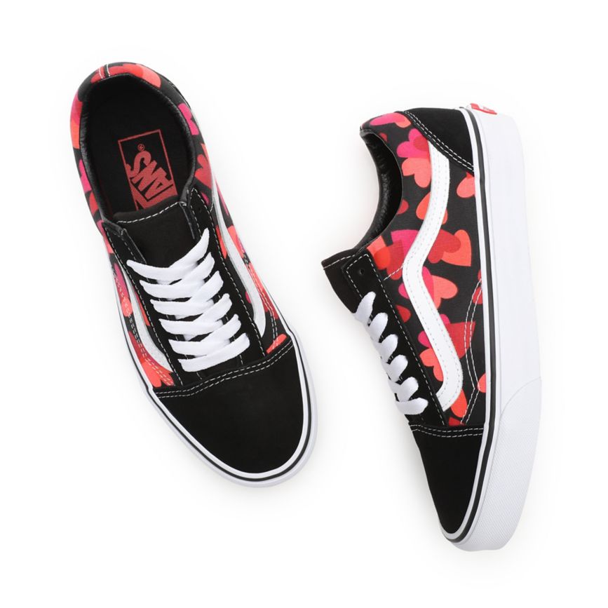 Vans Valentines Hearts Old Skool Shoes Black | VN076T9QA17