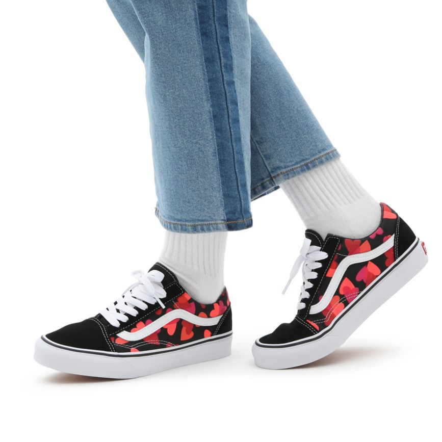 Vans Valentines Hearts Old Skool Shoes Black | VN076T9QA17