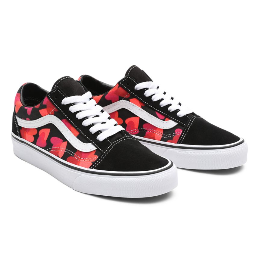 Vans Valentines Hearts Old Skool Shoes Black | VN076T9QA17