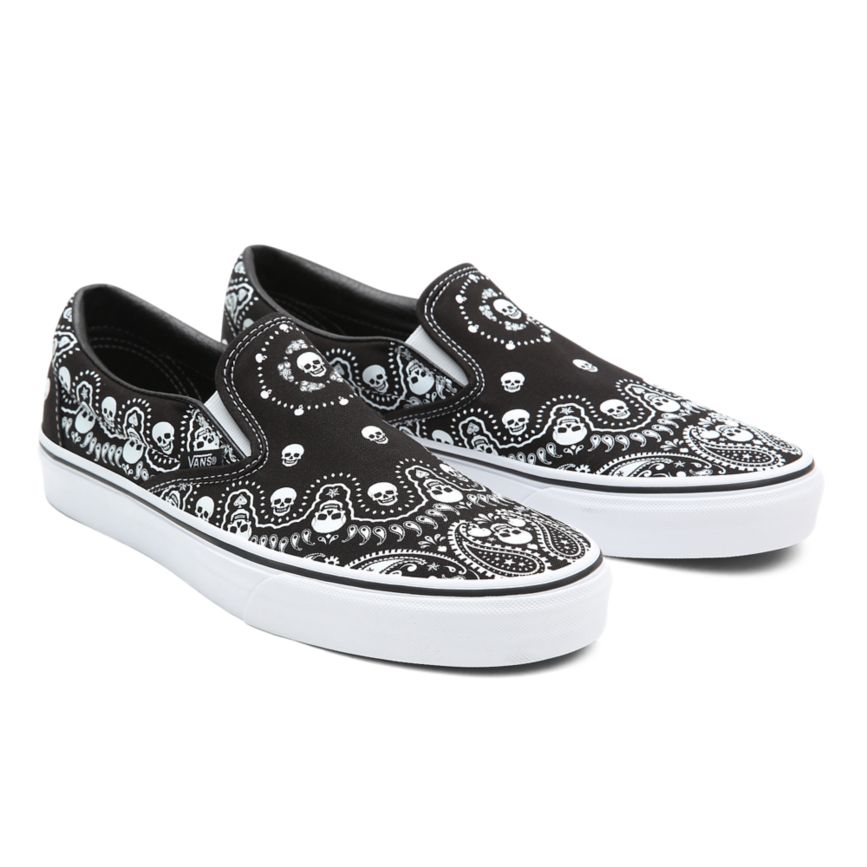 Vans Bandana Classic Slip-On Shoes Black | VN054P7GS10