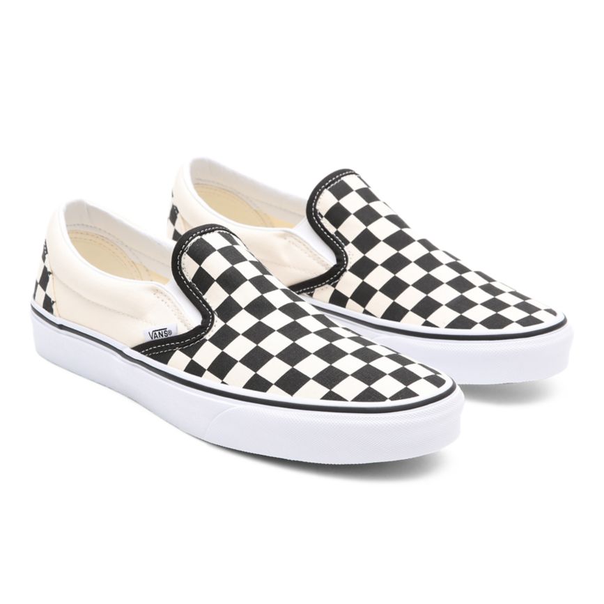 Vans Checkerboard Classic Slip-On Shoes Black | VN121K9HU83