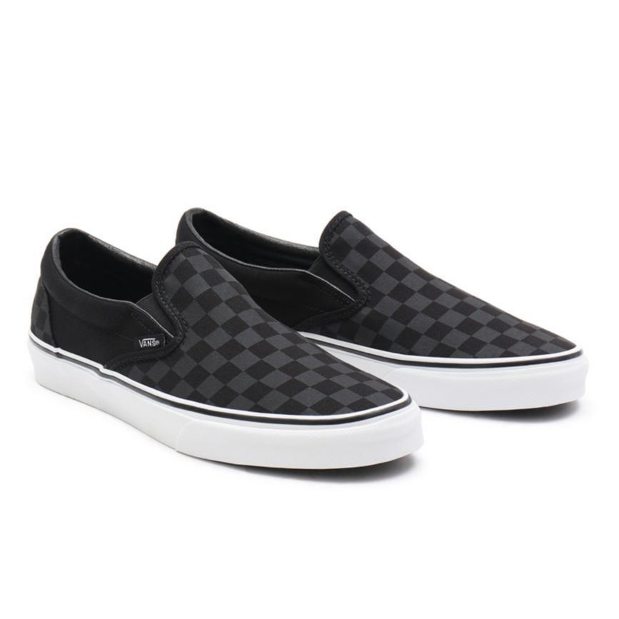 Vans Checkerboard Classic Slip-On Shoes Black | VN478X7UU25