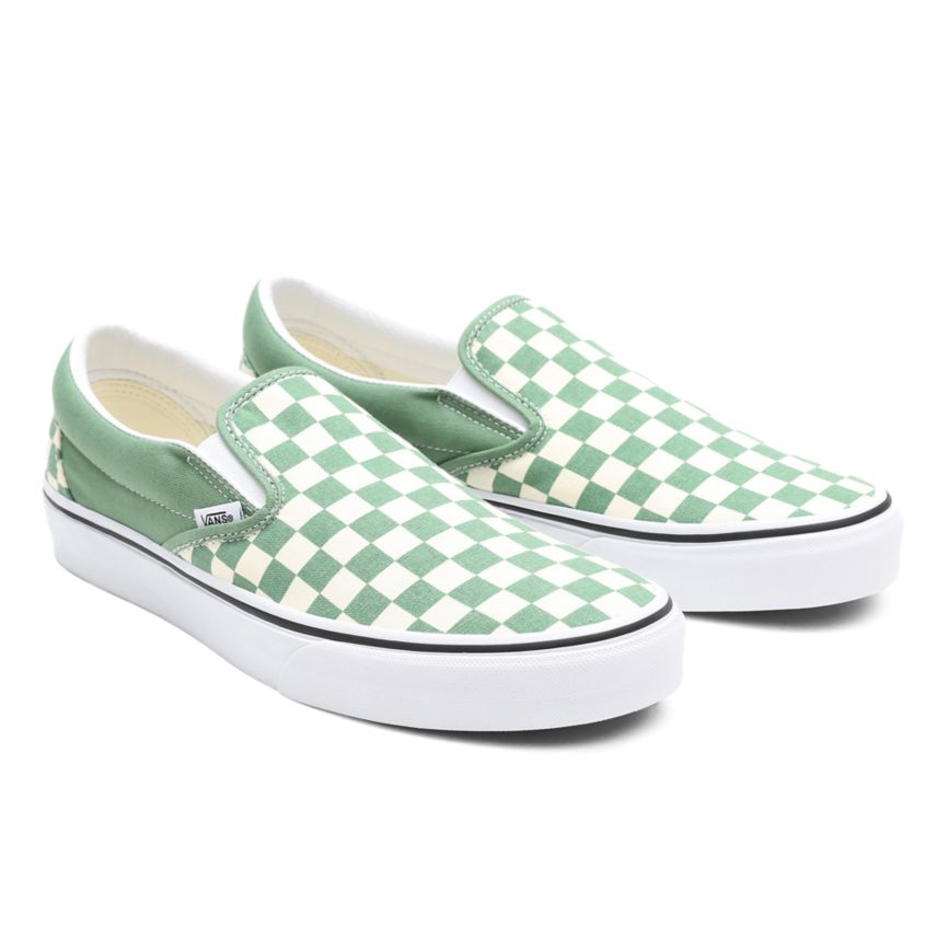 Vans Checkerboard Classic Slip-On Shoes Turquoise | VN957I0HL94