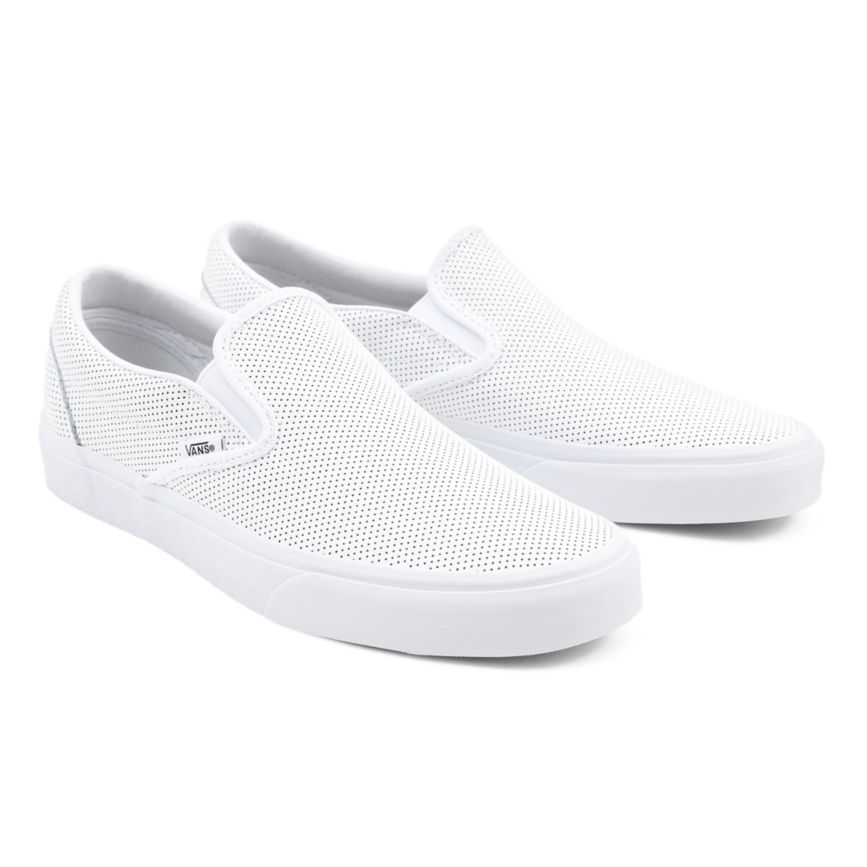 Vans Perf Leather Classic Slip-On Shoes White | VN953H9CS24